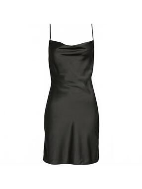 BP Cowl Neck Satin Minidress BLACK XXS